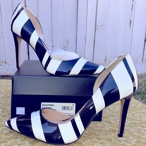 INC Kenjay Pointed Toe D-orsay Pumps Stripe